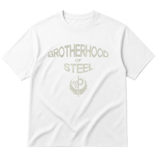 Brotherhood of Steel Oversize Tişört S - Beyaz