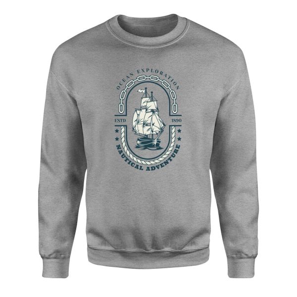 Okyanus Keşfi Denizci Sweatshirt XL - Gri