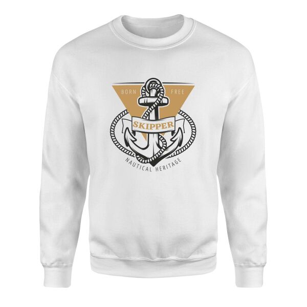Skipper Denizci Sweatshirt L - Beyaz