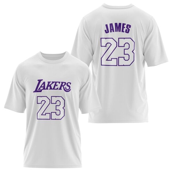 LeBron James 23 Lakers Forma Oversize Tişört L - Beyaz | OUTLET