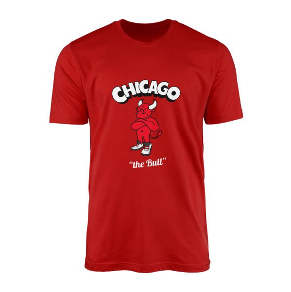 Chicago Cartoon Tişört S - Kırmızı