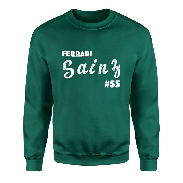 Carlos Sainz Cursive Illustration Sweatshirt M - Nefti Yeşili