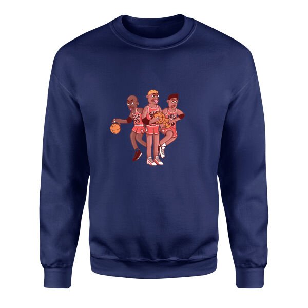 Jordan, Pippen, Rodman II Sweatshirt M - İndigo Mavisi