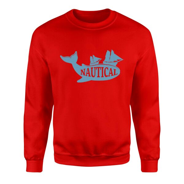 Nautical Denizci Sweatshirt S - Kırmızı