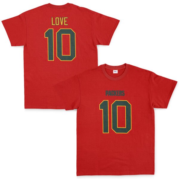Jordan Love Green Bay Packers Tişört XL - Kırmızı