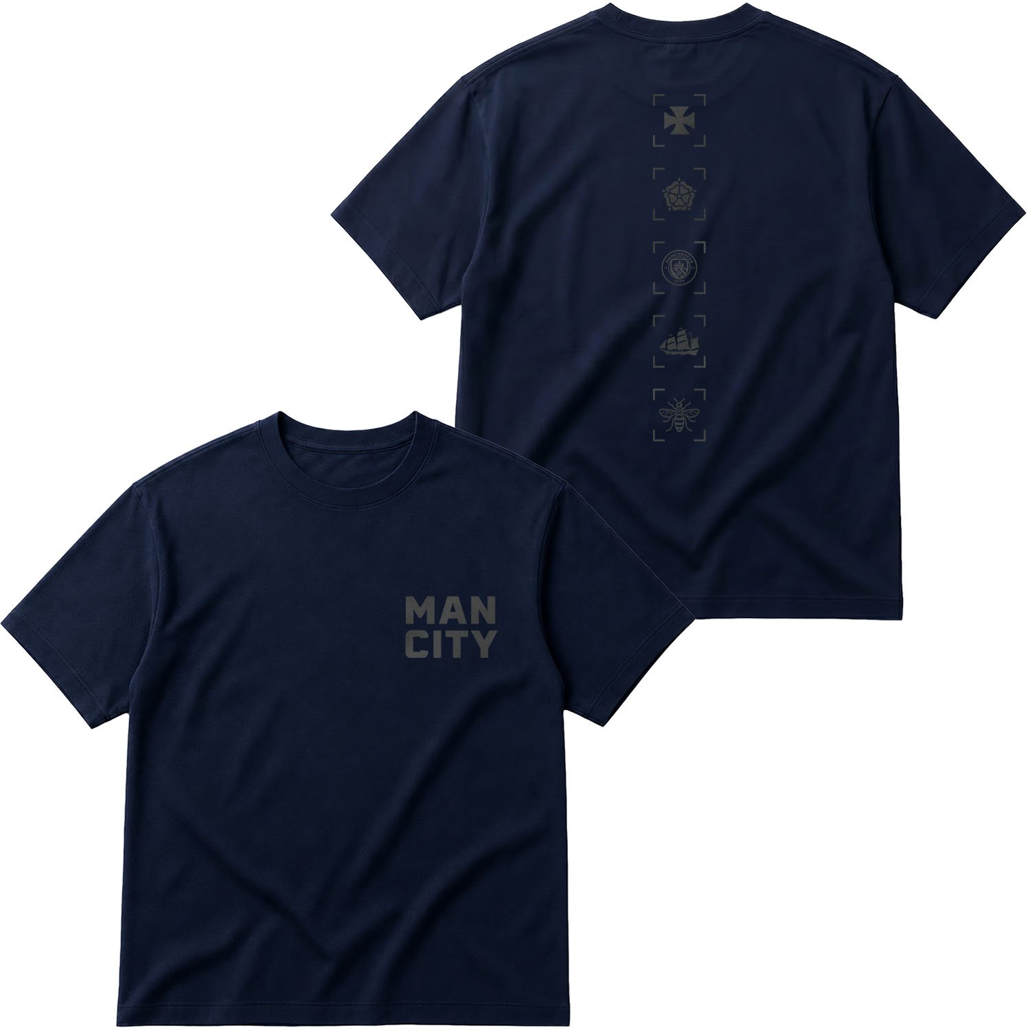 Manchester City Heritage Oversize Tişört S - İndigo Mavisi
