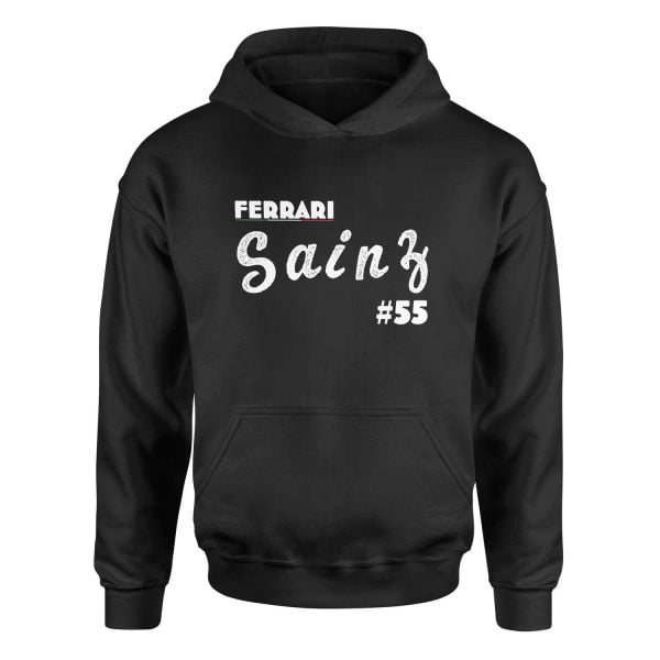 Carlos Sainz Cursive Illustration Hoodie XXL - Siyah