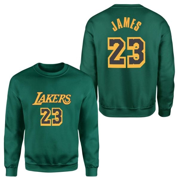 LeBron James 23 Lakers Black Sweatshirt L - Nefti Yeşili