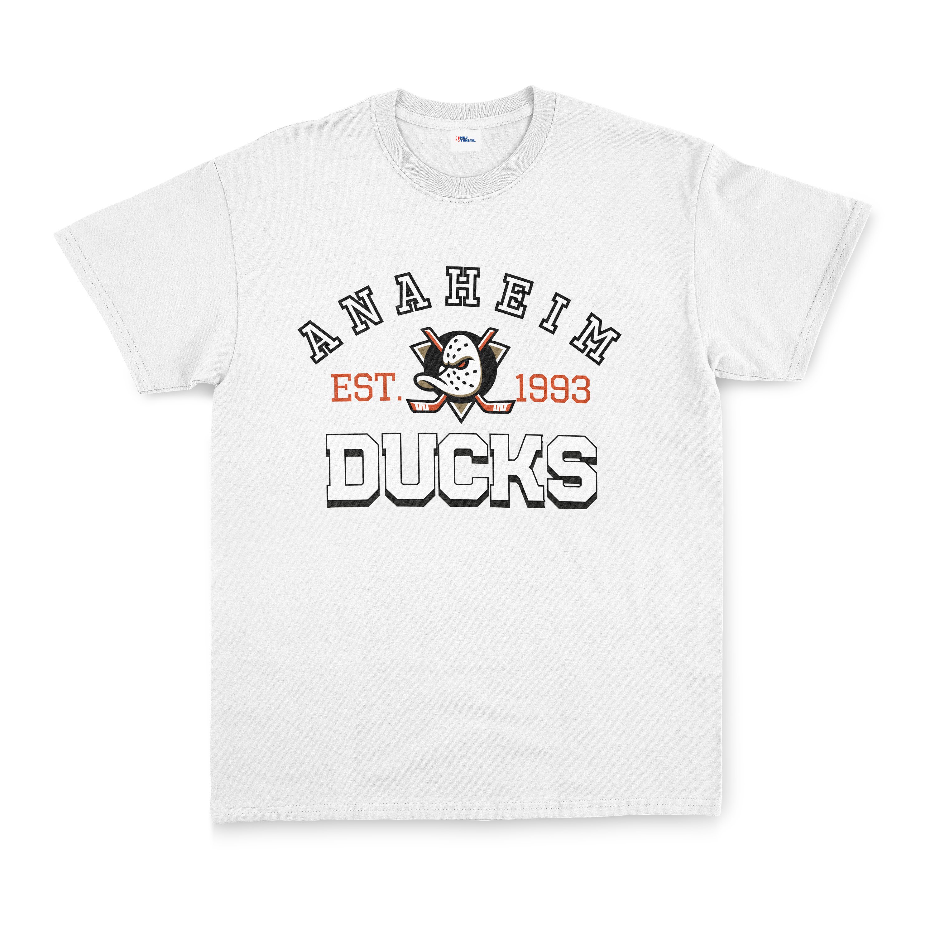 Anaheim Ducks EST. 1993 Tişört XXL - Beyaz