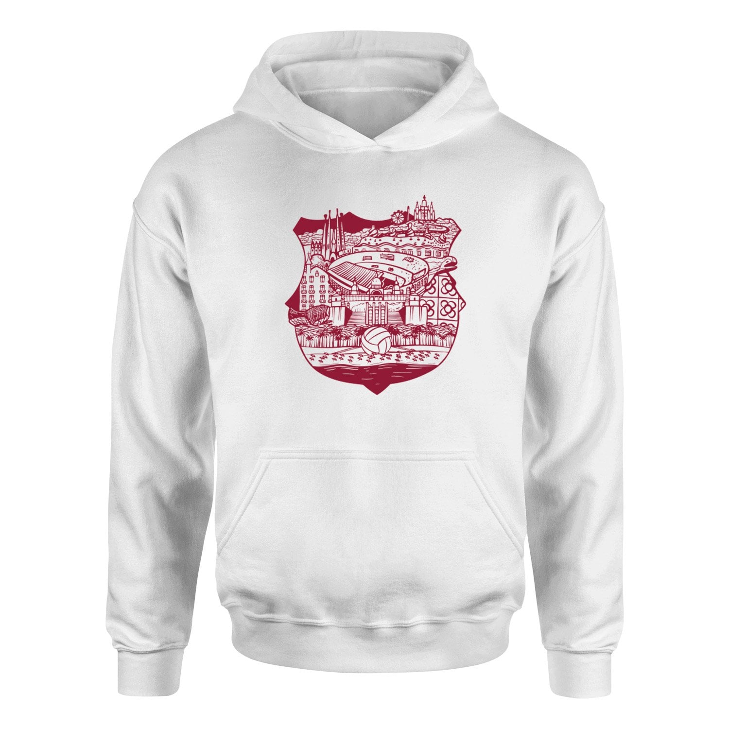 Barcelona City Hoodie XXL - Beyaz
