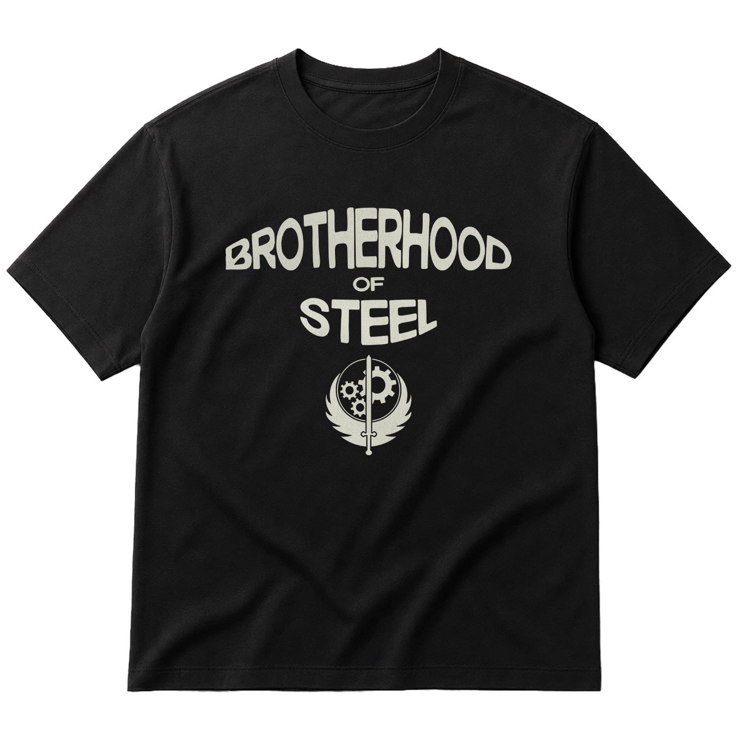 Brotherhood of Steel Oversize Tişört XL - Siyah