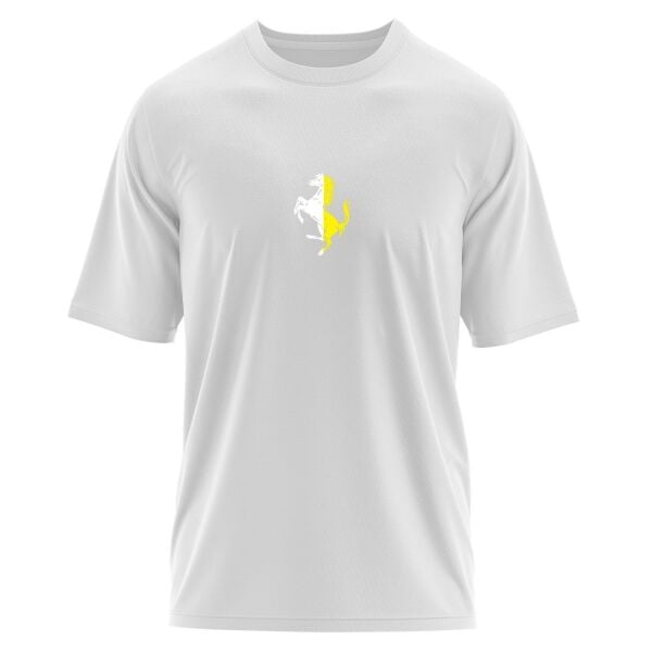 Scuderia Ferrari Bianco & Giallo Oversize Tişört XL - Beyaz | OUTLET