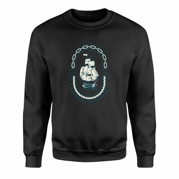 Okyanus Keşfi Denizci Sweatshirt S - Siyah