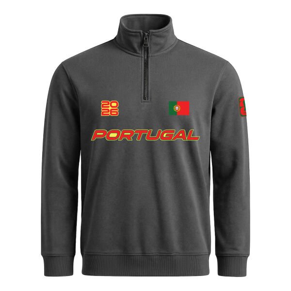 Portekiz 2026 Yarım Fermuarlı Sweatshirt S - Füme