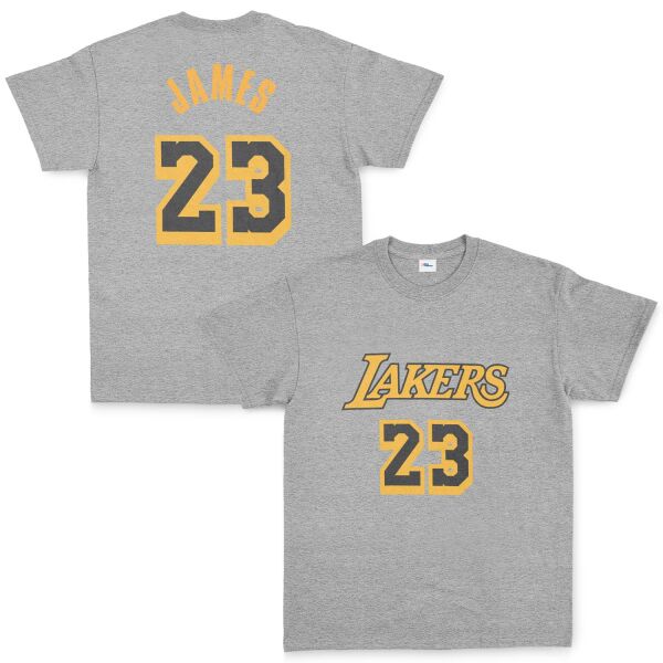 LeBron James 23 Lakers Black Tişört M - Gri
