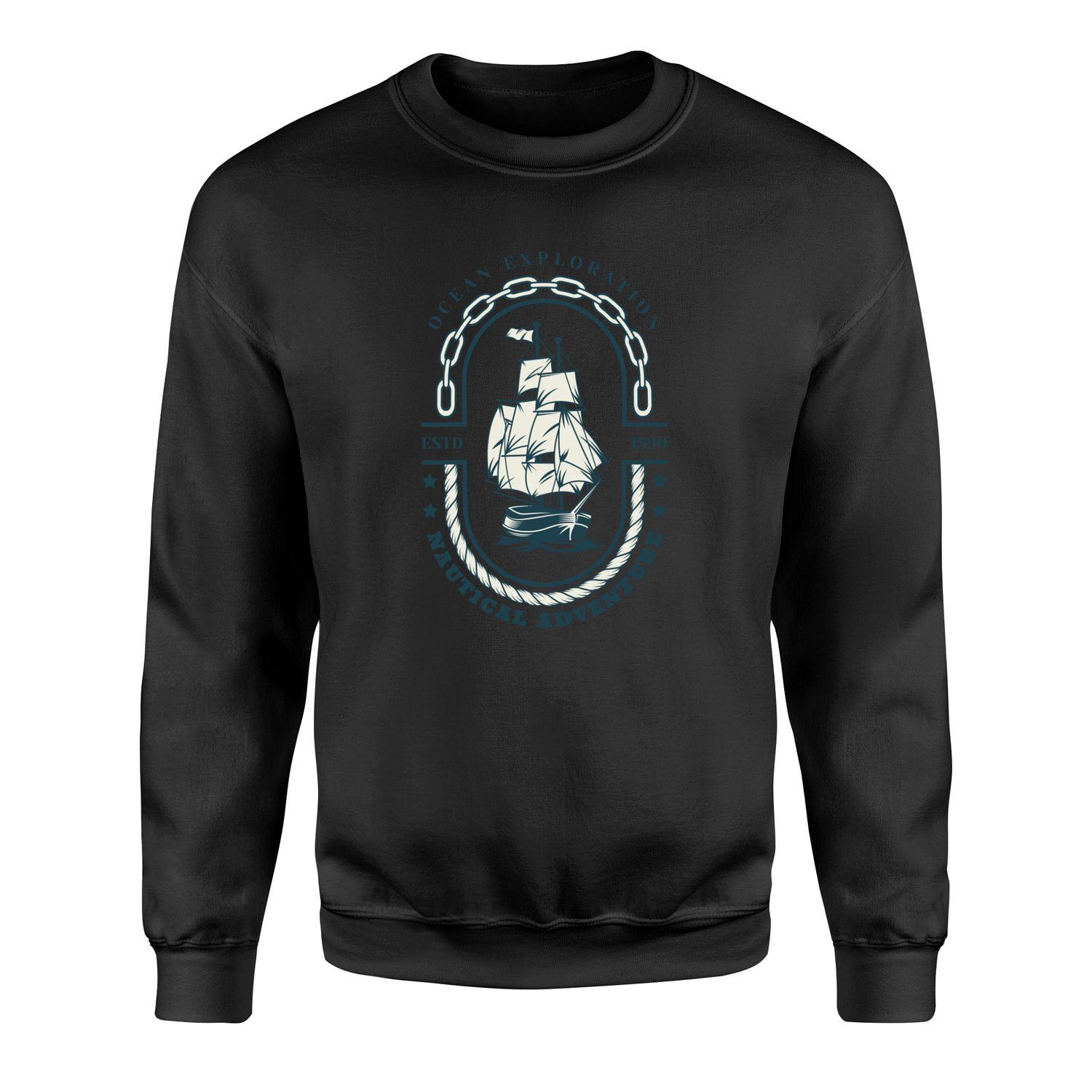 Okyanus Keşfi Denizci Sweatshirt M - Siyah