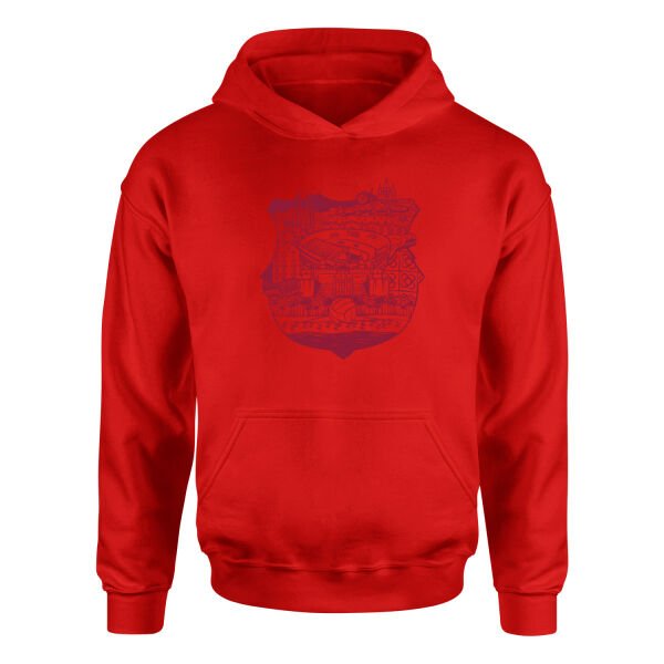 Barcelona City Hoodie S - Kırmızı