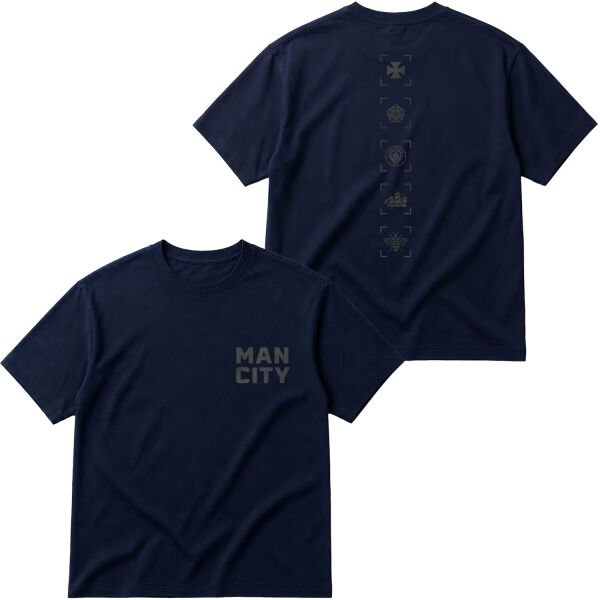 Manchester City Heritage Oversize Tişört L - İndigo Mavisi