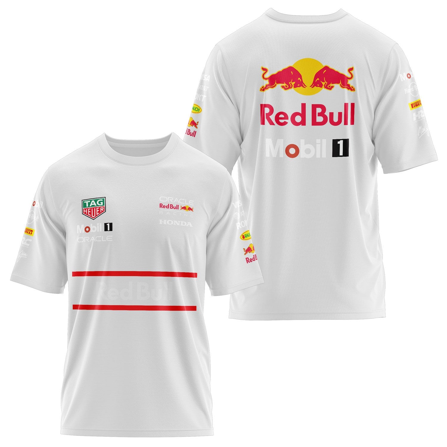 Red Bull Racing Teamline 2025 Oversize Tişört S - Beyaz