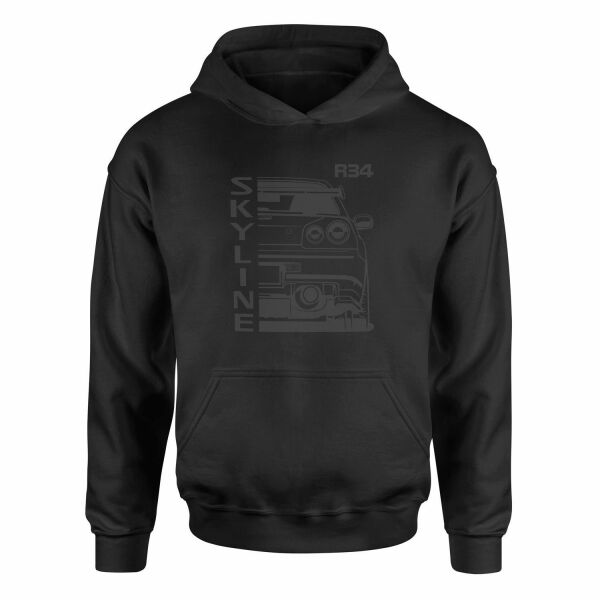 R34 Skyline Hoodie XL - Siyah