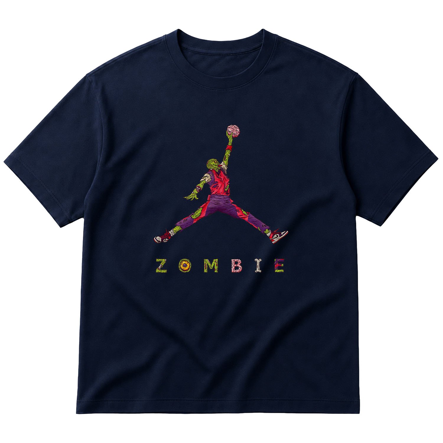 Air Jordan Zombie Oversize Tişört S - İndigo Mavisi