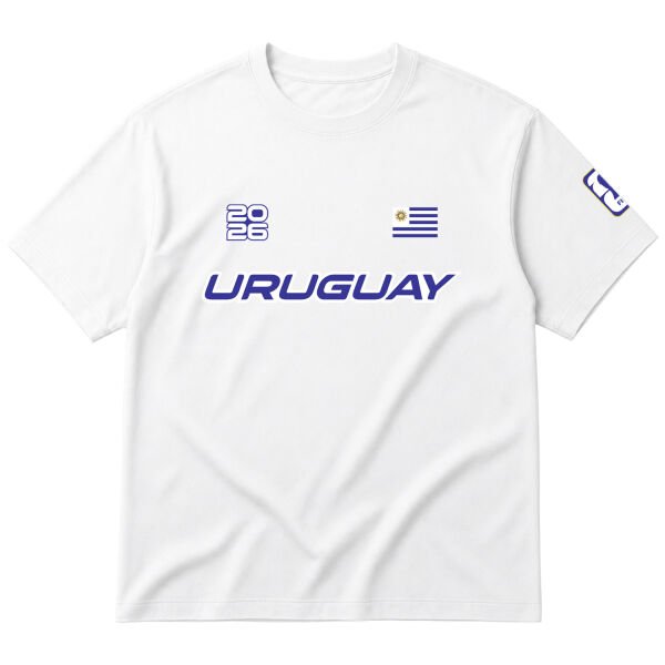Uruguay 2026 Oversize Tişört L - Beyaz