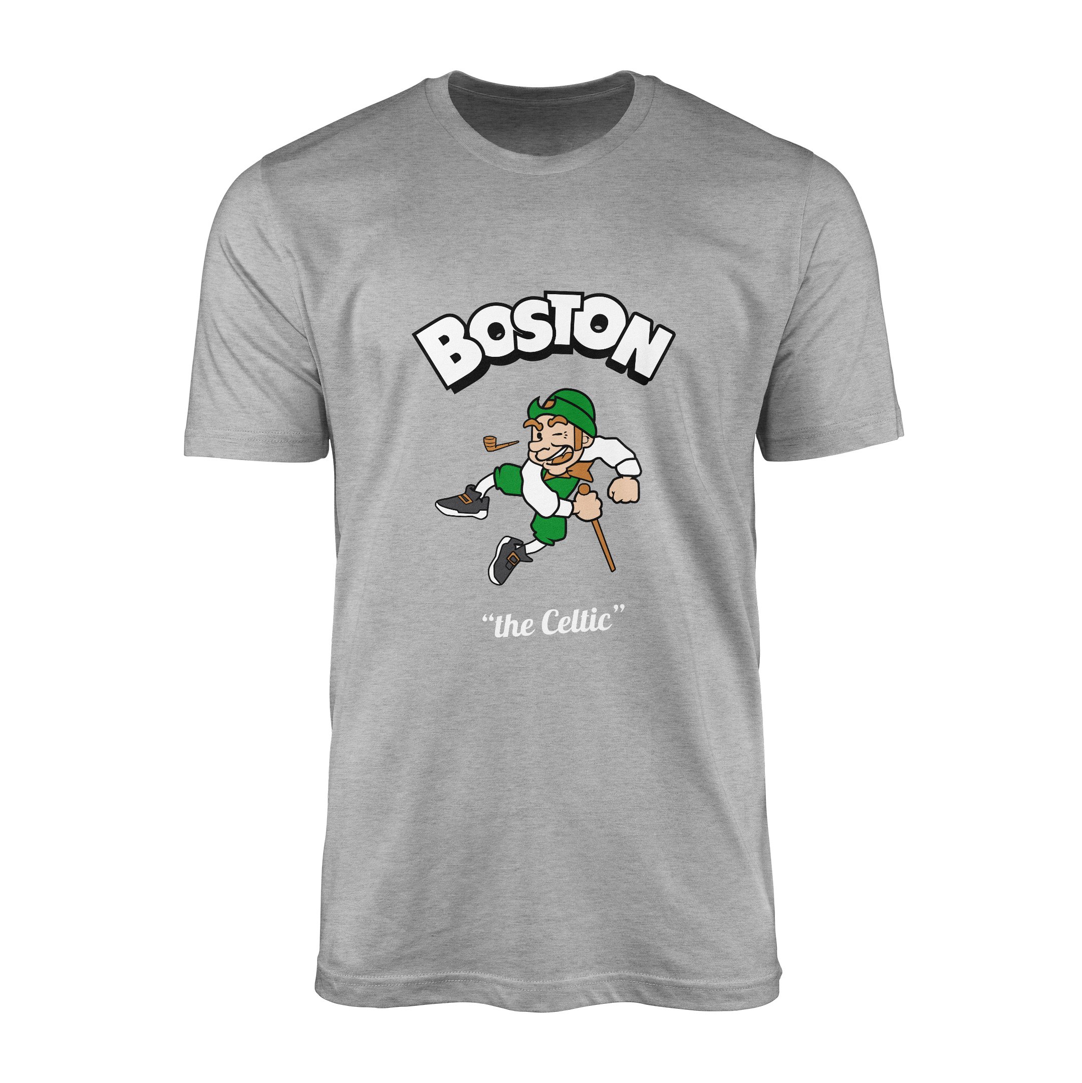 Celtics Cartoon Tişört S - Gri