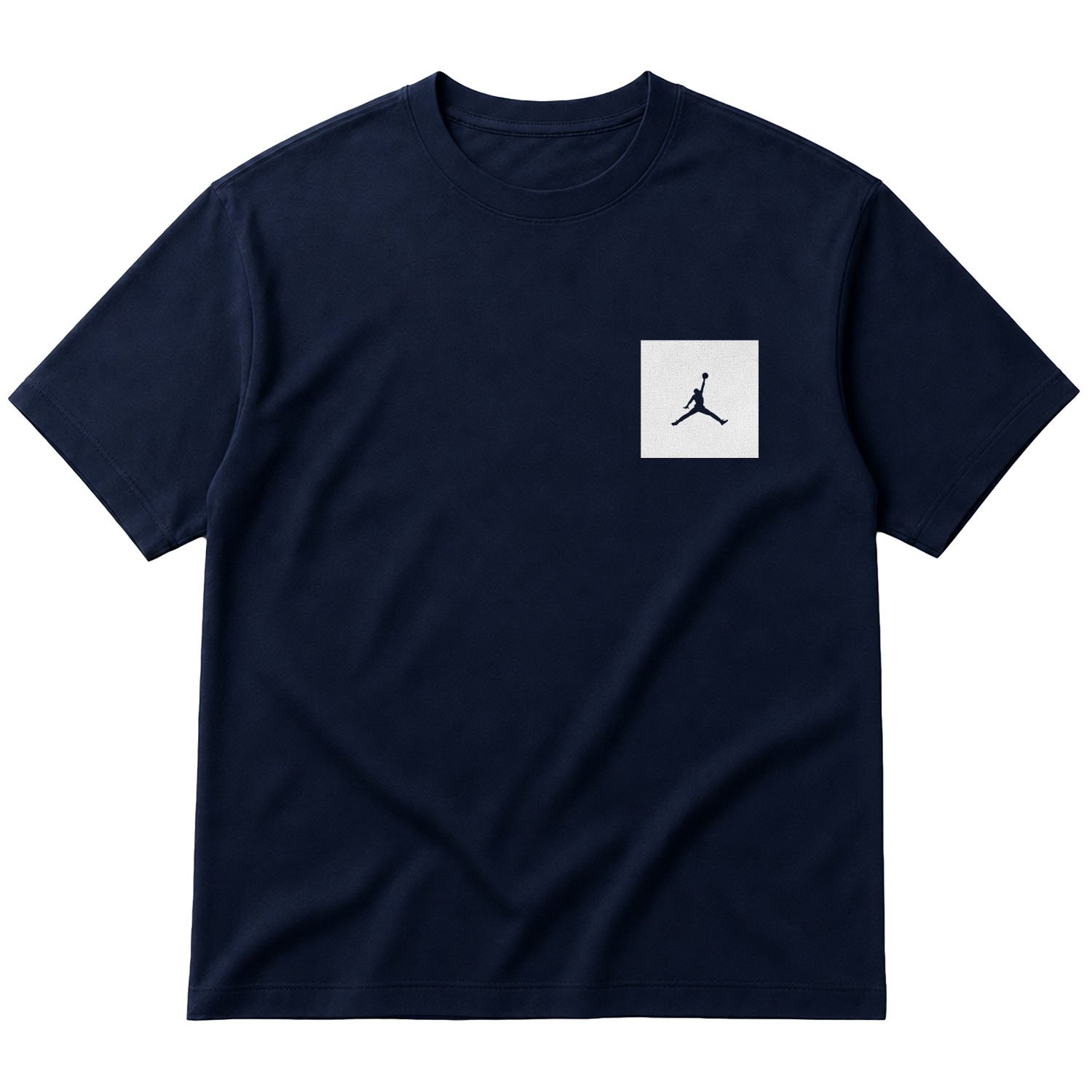 Air Jordan White Patch Oversize Tişört S - İndigo Mavisi