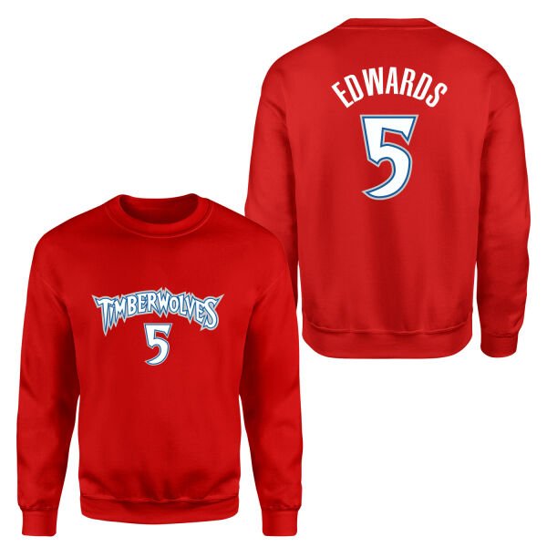 Anthony Edwards Minnesota Forma Sweatshirt L - Kırmızı