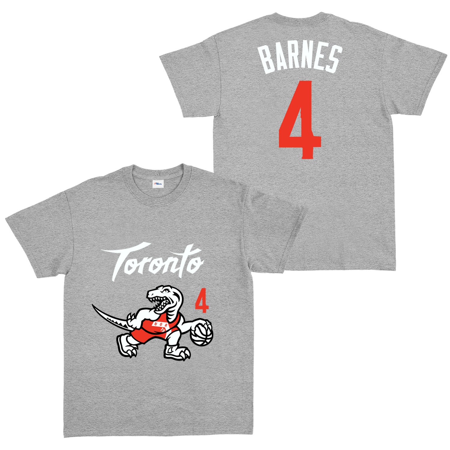 Scottie Barnes 4 City Edition Raptors Tişört S - Gri