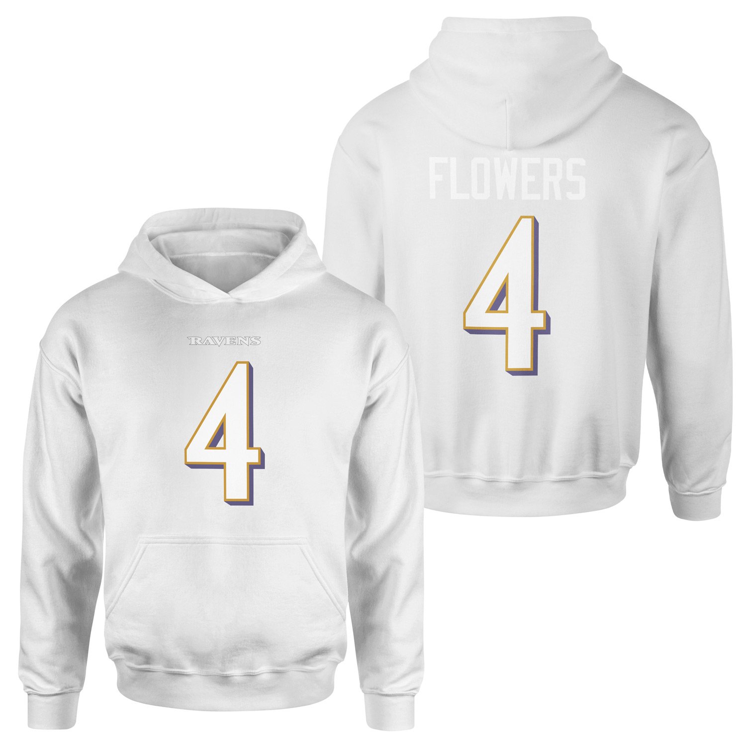 Zay Flowers Baltimore Ravens Hoodie XL - Beyaz