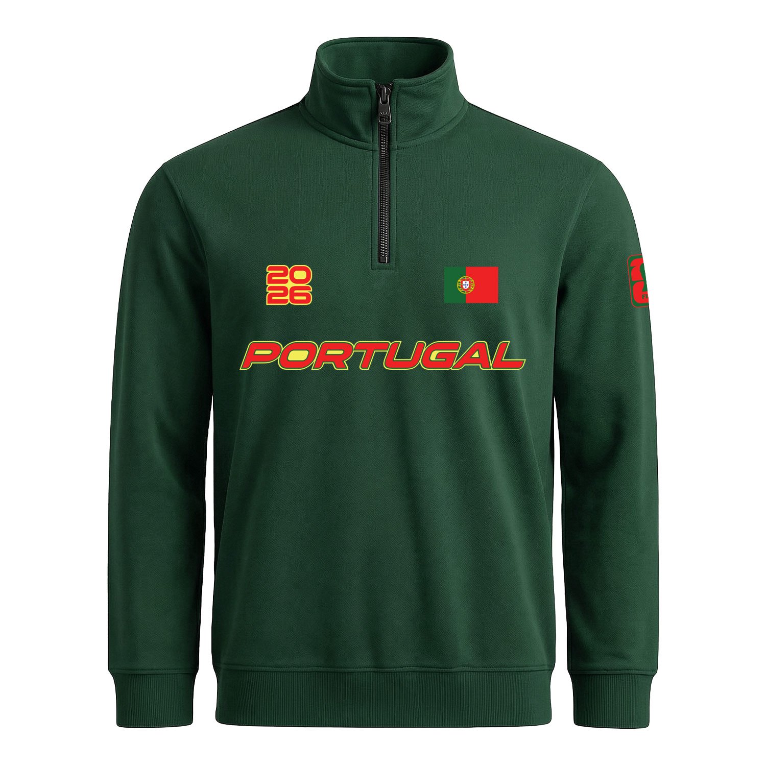 Portekiz 2026 Yarım Fermuarlı Sweatshirt XXL - Nefti Yeşili