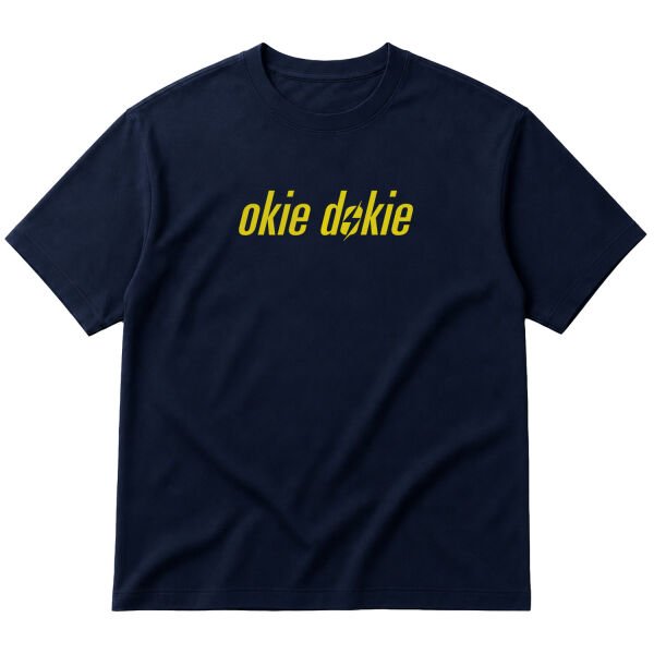 okie dokie | Fallout Oversize Tişört L - İndigo Mavisi