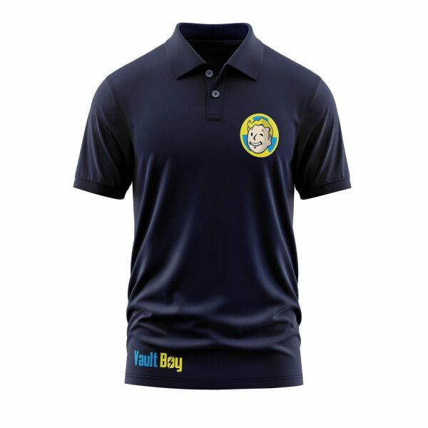 Vault-Boy | Fallout Polo Tişört L - İndigo Mavisi