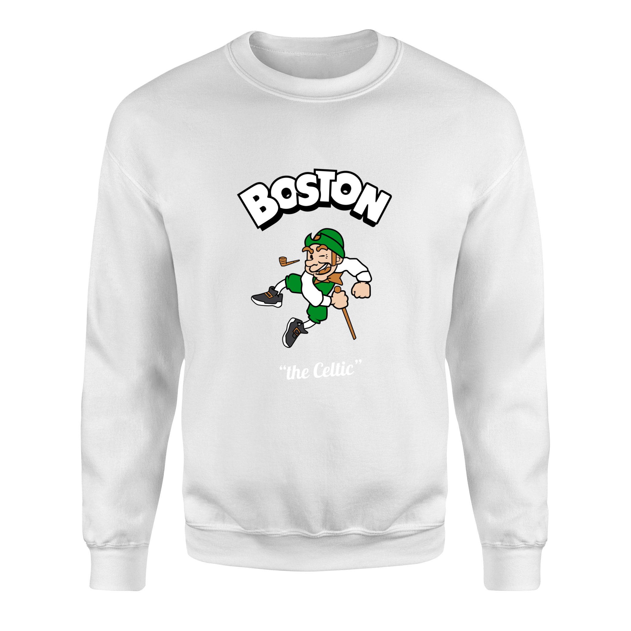 Celtics Cartoon Sweatshirt L - Beyaz
