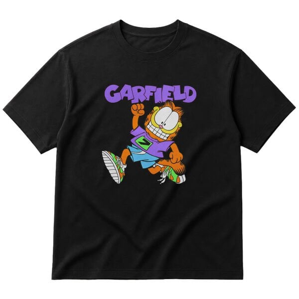 Garfield Runs Oversize Tişört