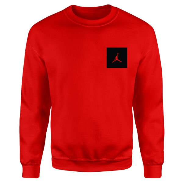 Air Jordan Black Patch Sweatshirt S - Kırmızı