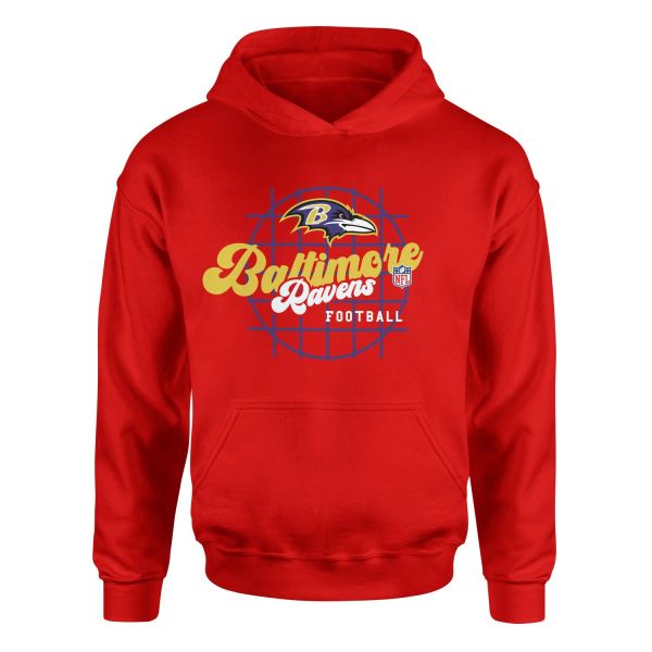 Baltimore Ravens Purple Thunder Hoodie S - Kırmızı