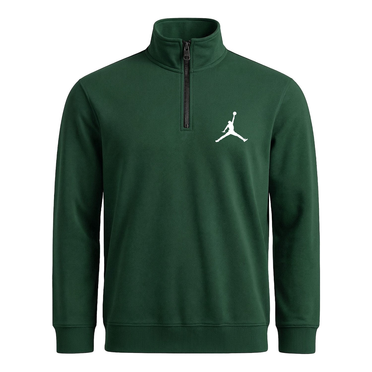 Air Jordan Yarım Fermuarlı Sweatshirt S - Nefti Yeşili