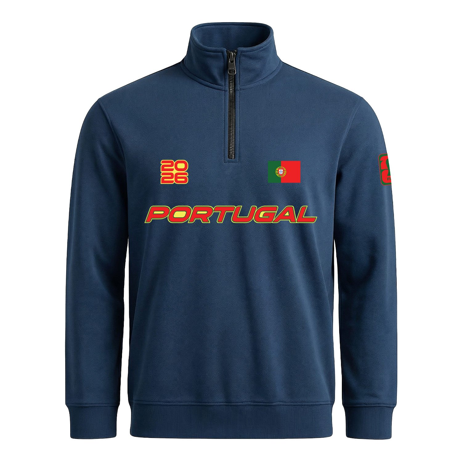 Portekiz 2026 Yarım Fermuarlı Sweatshirt M - İndigo Mavisi