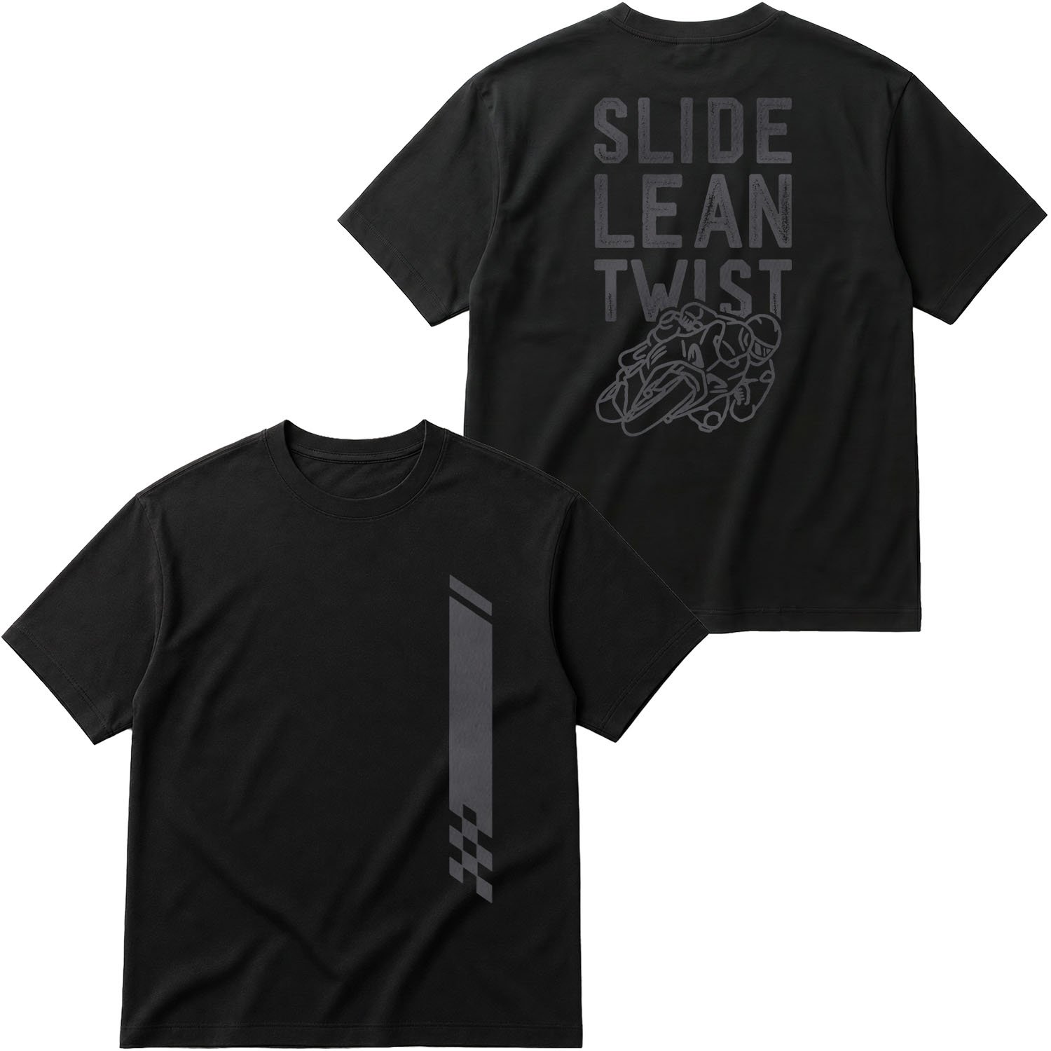 Slide, Lean, Twist GR Oversize Tişört M - Siyah