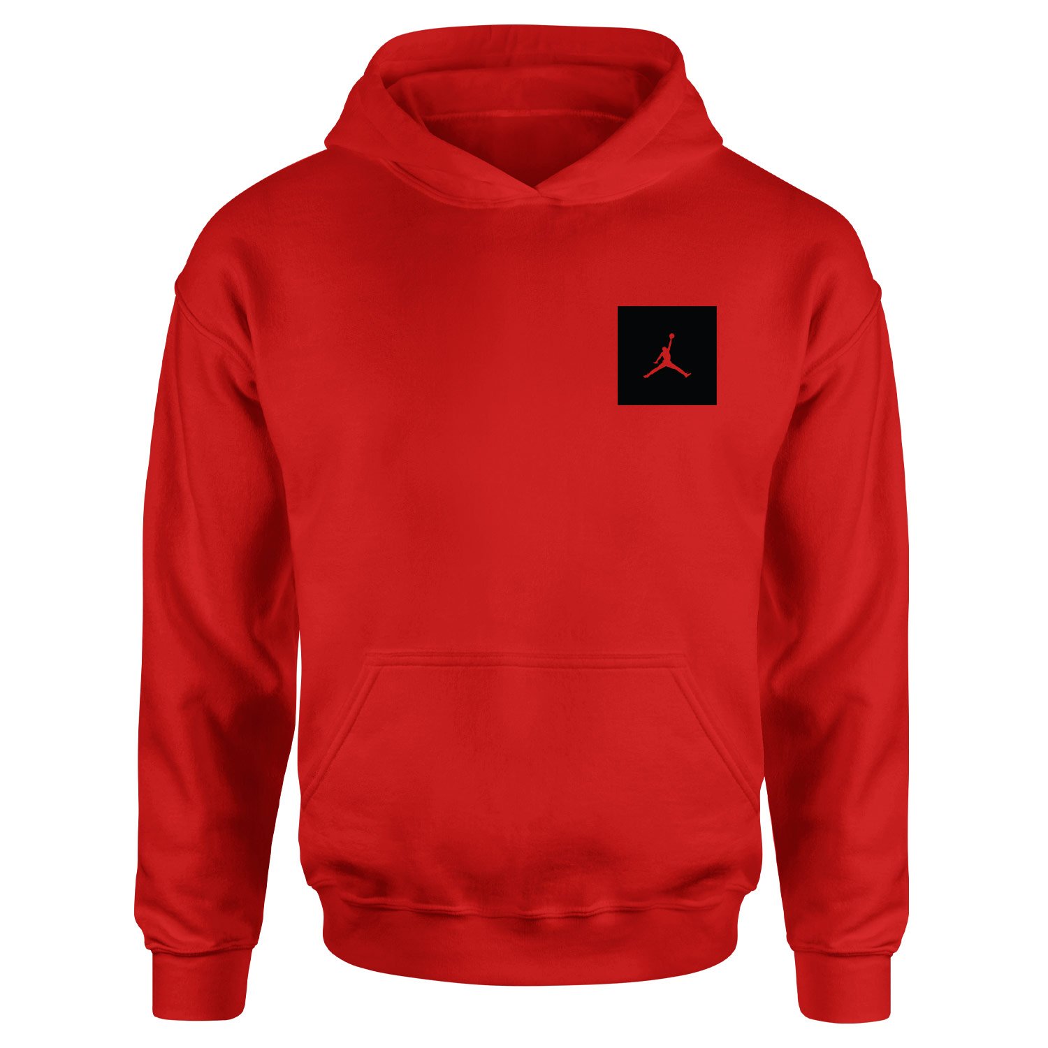 Air Jordan Black Patch Hoodie L - Kırmızı