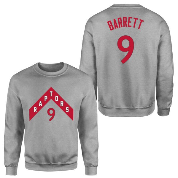 RJ Barrett 9 Raptors Jersey Sweatshirt M - Gri