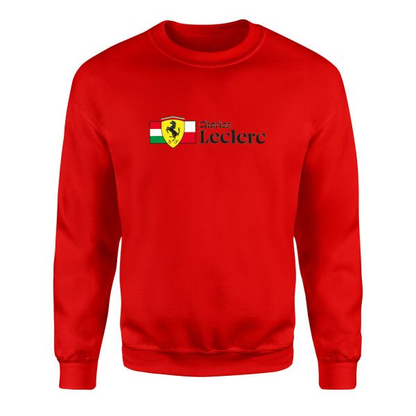 Charles Leclerc ITA-MON Elegant Sweatshirt XXL - Kırmızı