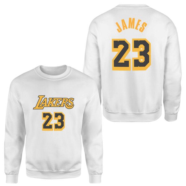LeBron James 23 Lakers Black Sweatshirt XL - Beyaz