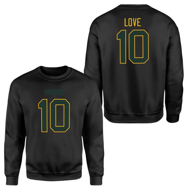 Jordan Love Green Bay Packers Sweatshirt M - Siyah