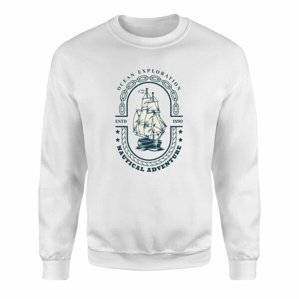 Okyanus Keşfi Denizci Sweatshirt XXL - Beyaz