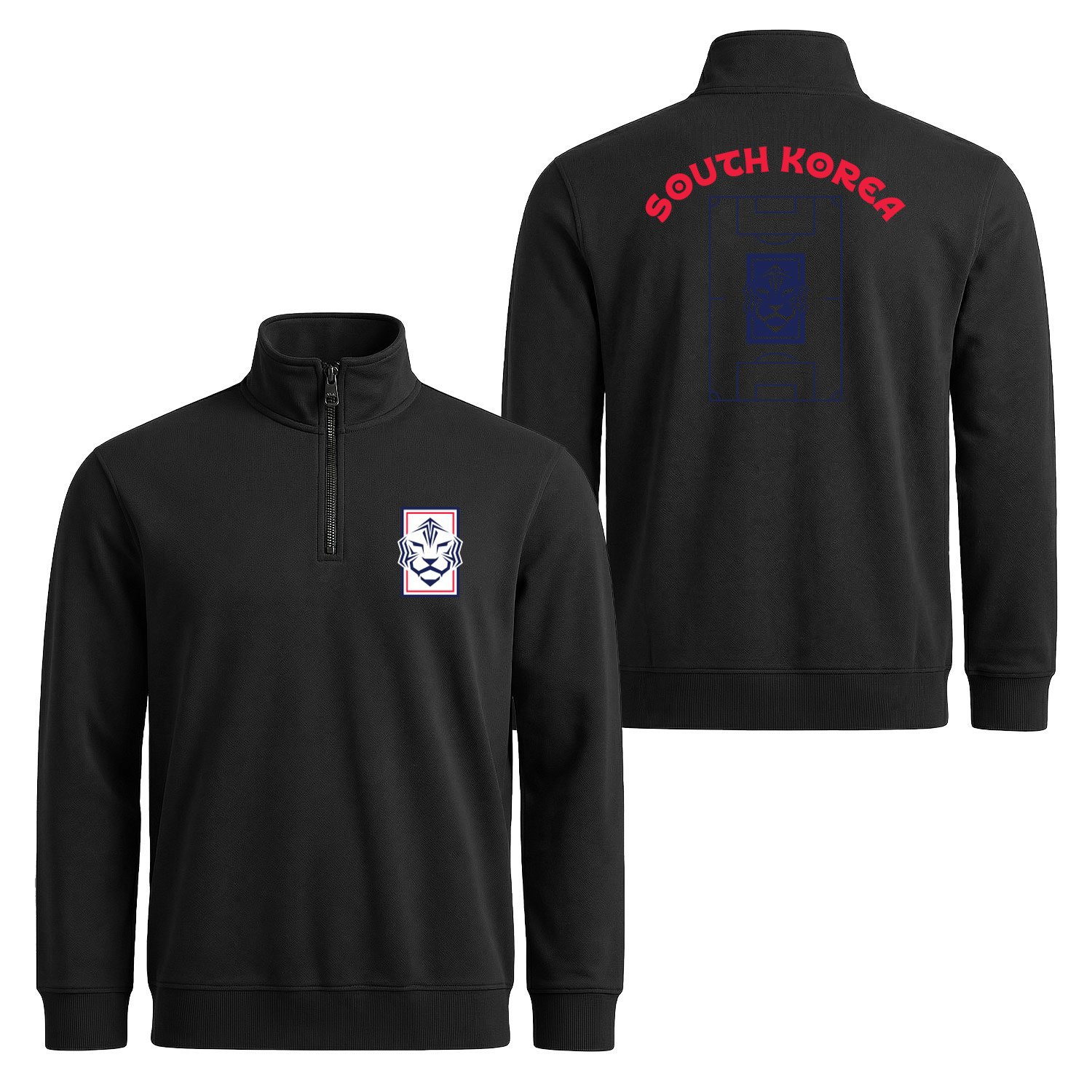 Güney Kore Dünya Kupası 2026 Yarım Fermuarlı Sweatshirt M - Siyah