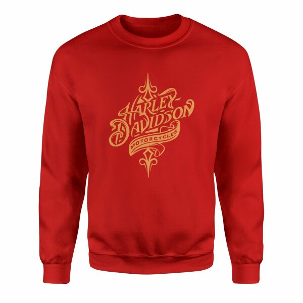Harley-Davidson Motorcycles O Sweatshirt L - Kırmızı
