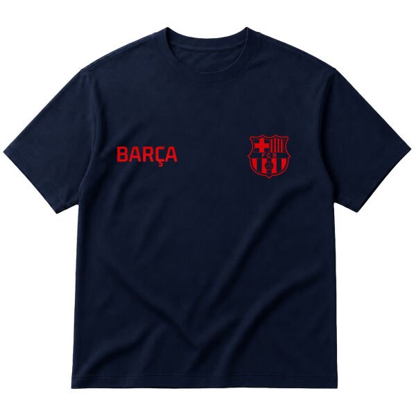 BARÇA Oversize Tişört M - İndigo Mavisi
